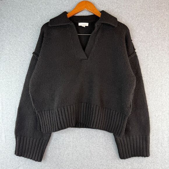 Topshop Sweaters - Topshop Black Oversized Chunky Knit Sweater S Preppy/Minimalist Wide Sleeves